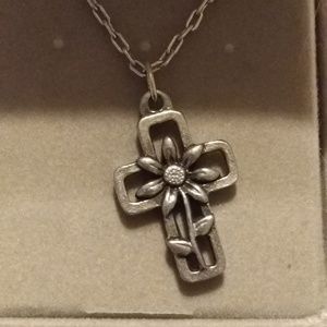 Sunflower cross necklace